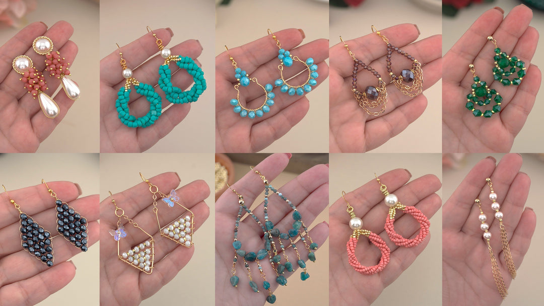 10 DIY Earring Designs for Girls Jewelry Making Compilation | 10 Handmade Earrings  Ideas with Wire & Beads