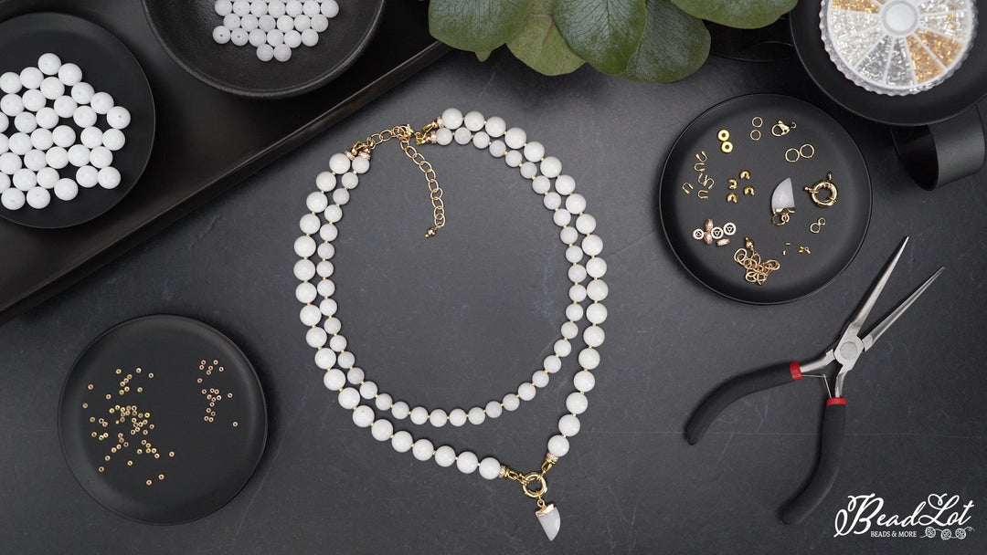 How to Make a Multi-Strand White Jade Semi precious Gemstone Necklace