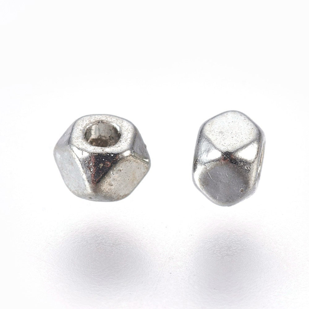 Tibetan Spacer Beads, Screw Nut, Antique Silver Color. Silver Spacers for DIY Jewelry Making Projects. High Quality, Classy, Non-Tarnish Spacers for Beading Projects.  Size: 3mm Wide, 2.5mm Thick, Hole: 1mm, approx. 25pcs/bag.