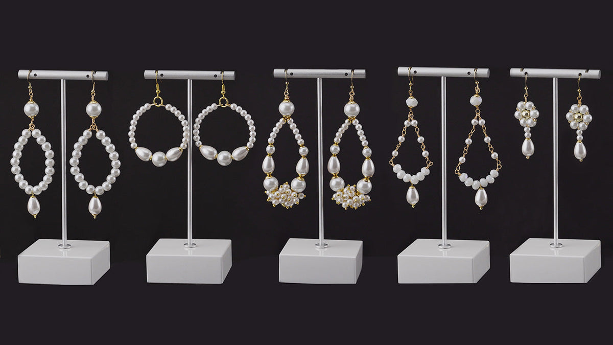 5 Easy Pearl & Crystal Earrings Design Ideas using Wire & Beads.