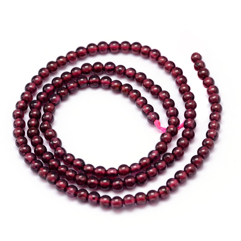 Garnet Beads, Semi-Precious Stone, Grade A, Red Color, 3mm