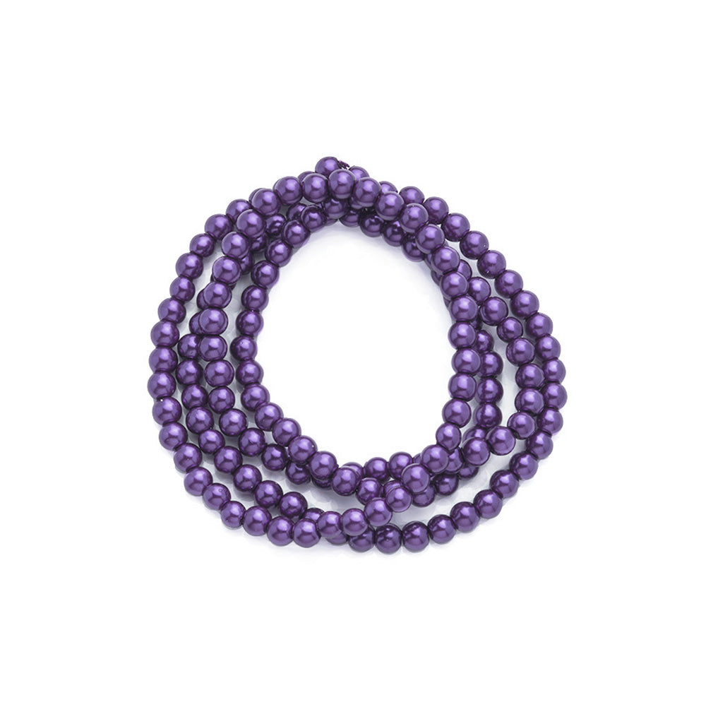 Glass Pearl Beads, Round, Pearls. Metallic Purple Beads for Beaded Jewelry Making

Size: 6mm in diameter, hole: 0.8mm, approx. 135pcs/strand, 30 inches/strand.
