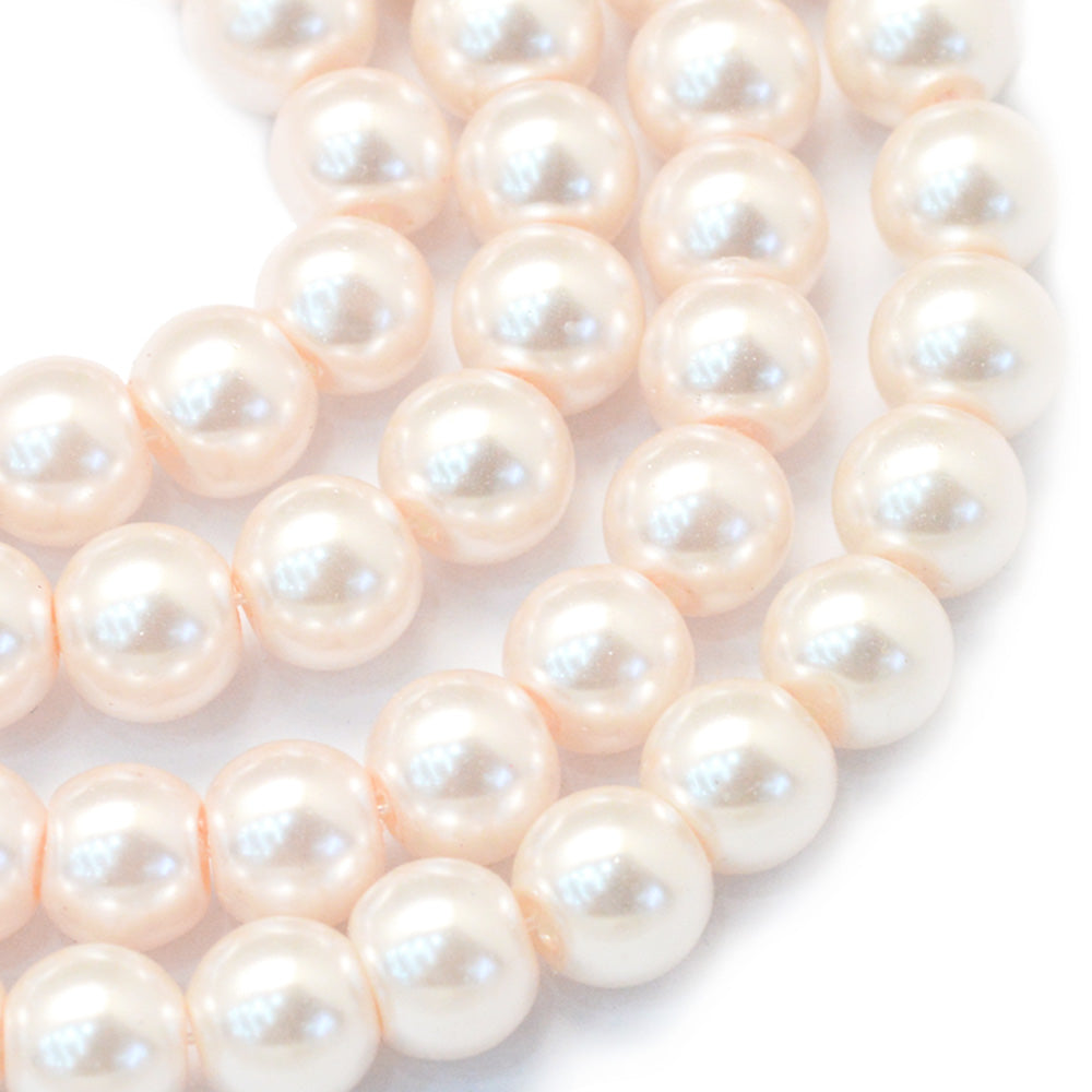The Beads are Made from Glass. Antique White Pearlized Glass Beads. 4mmpearl beads for jewelry making