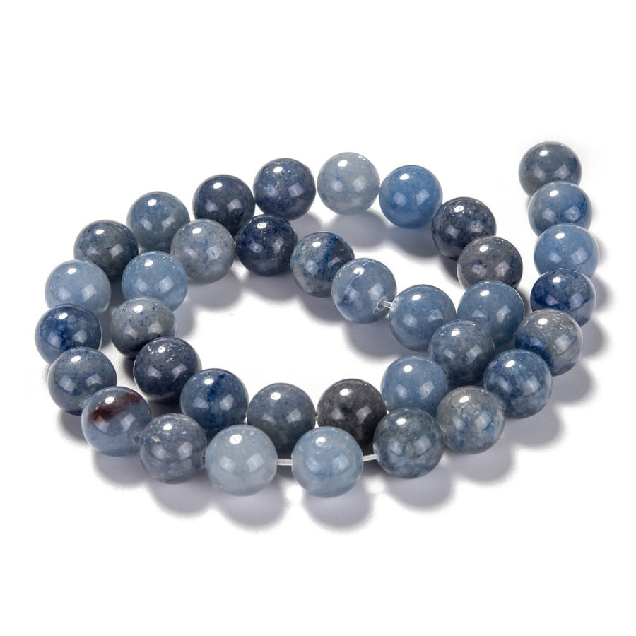 Blue Aventurine Beads, Blue Color. Semi-Precious Gemstone Beads for DIY Jewelry Making.   Size: 4mm Diameter, Hole: 0.6mm, approx. 92-94pcs/strand 14.5" Inches Long.  Material: Genuine Natural Aventurine Stone Loose Beads, Blue Color.  Polished Finish. 