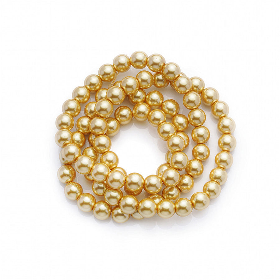Glass pearl beads, round, golden mustard yellow color pearls for jewelry making.

Available Sizes:

4mm in diameter, hole: 0.5mm, approx.195-205pcs/strand, 30 inches/strand.

6mm in diameter, hole: 0.5mm, about 135-140pcs/strand, 30 inches/strand.

8mm in diameter, hole: 1-1.5mm, about 100-105pcs/strand, 30 inches/strand

10mm in diameter, hole: 1-1.5mm, approx. 80-85pcs/strand, 30 inches/strand