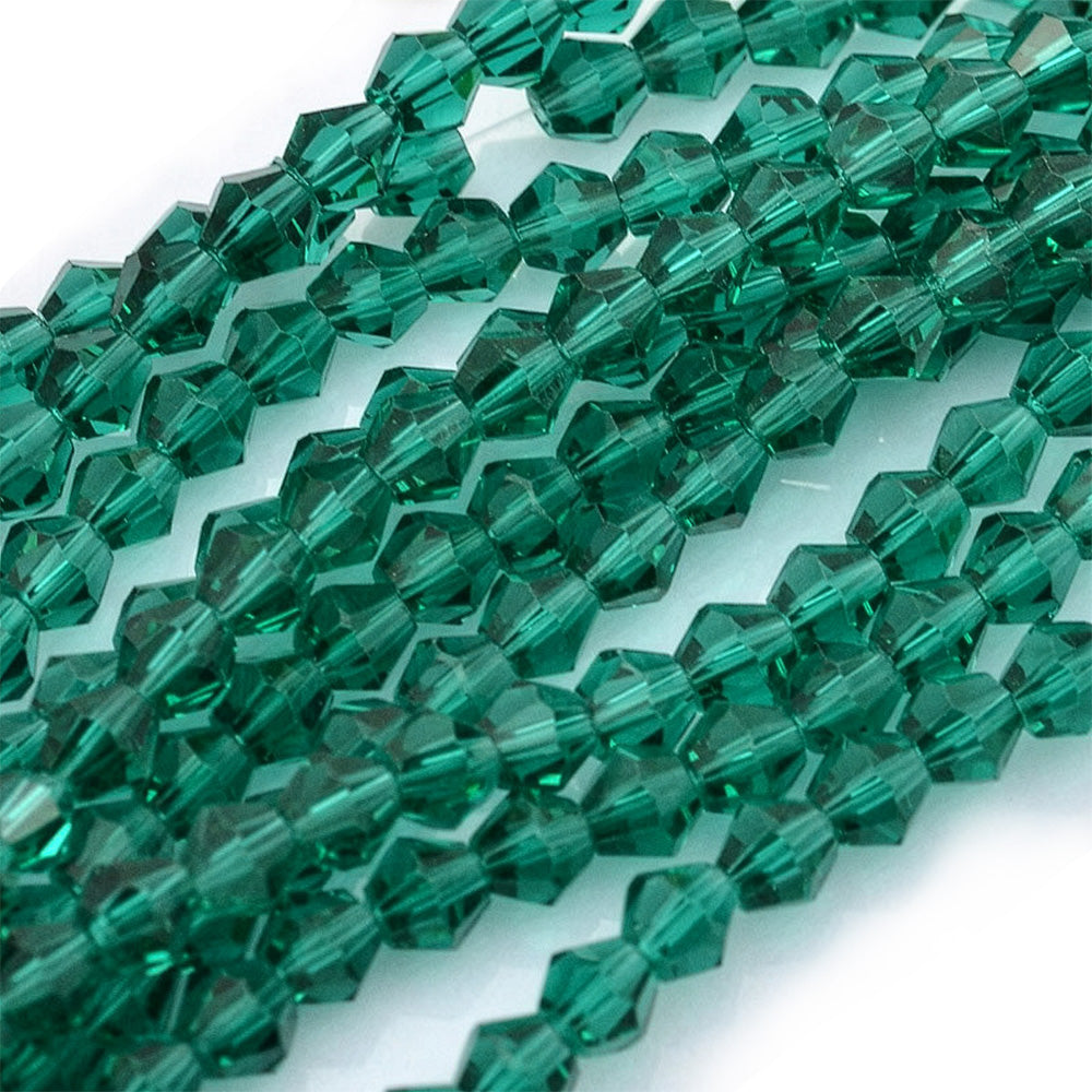 Glass Beads, Faceted, AB Color plated Light Sea Green Color, Bicone, Crystal Bead

Size: 4mm Length, 4mm Width, Hole: 1mm; approx. 80pcs/strand, 12" inches long.

Material: Austrian Crystal Imitation Glass Crystal Bicone Beads.