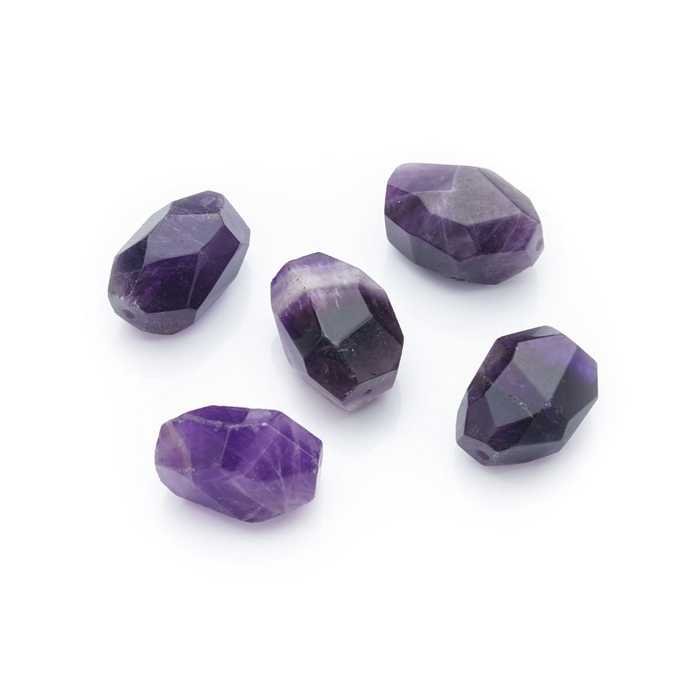 Amethyst Beads, Large Nuggets, 1522x817mm, 5 pcs package Bead Lot