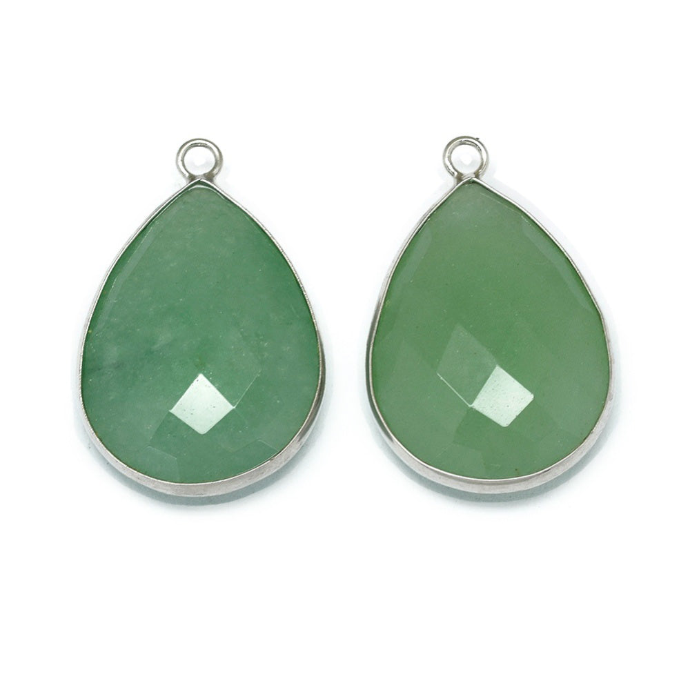 Natural Green Aventurine Faceted Teardrop Gemstone Pendants, Green Color. Semi-precious Gemstone Pendant for DIY Jewelry Making. Gorgeous Centre piece for Necklaces.   Size: 29-31mm Length, 19-20mm Width, 6mm Thick, Hole: 2mm, Qty: 1pcs/package.  Material: Green Aventurine Stone Pendant, Platinum Color Brass Findings. Tear Drop Shaped Stone Pendants. Shinny, Polished Finish. 