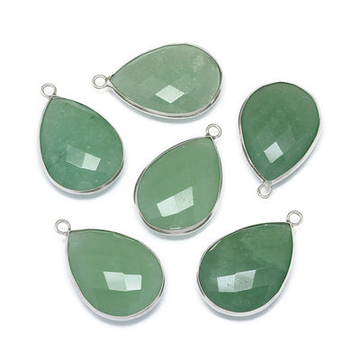 Natural Green Aventurine Faceted Teardrop Gemstone Pendants, Green Color. Semi-precious Gemstone Pendant for DIY Jewelry Making. Gorgeous Centre piece for Necklaces.   Size: 29-31mm Length, 19-20mm Width, 6mm Thick, Hole: 2mm, Qty: 1pcs/package.  Material: Green Aventurine Stone Pendant, Platinum Color Brass Findings. Tear Drop Shaped Stone Pendants. Shinny, Polished Finish. 