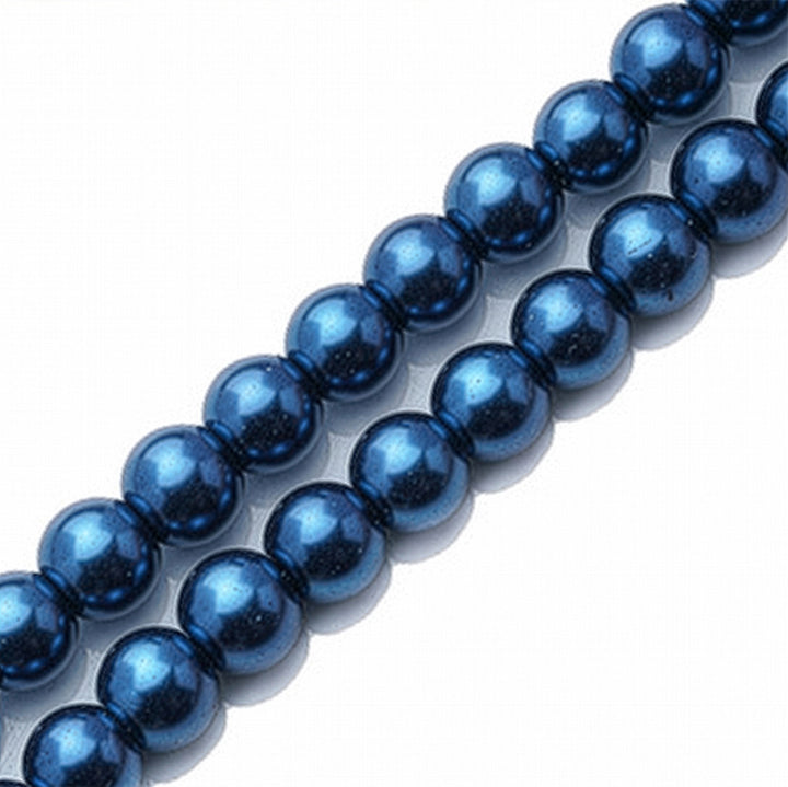 Glass Pearl Beads, Round, Royal Blue Beads for DIY Jewelry Making.

Size: 6mm in diameter