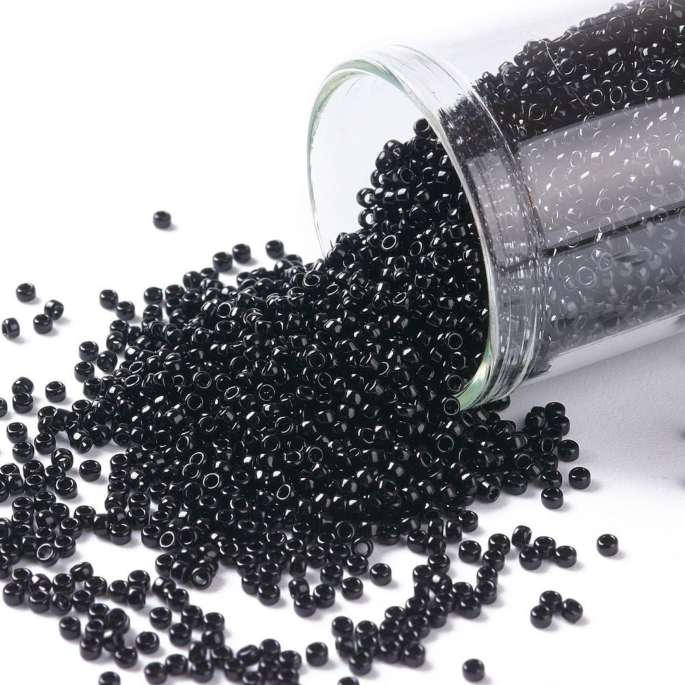 TOHO 11/0 Japanese Glass Seed Beads (49) Opaque Jet Black