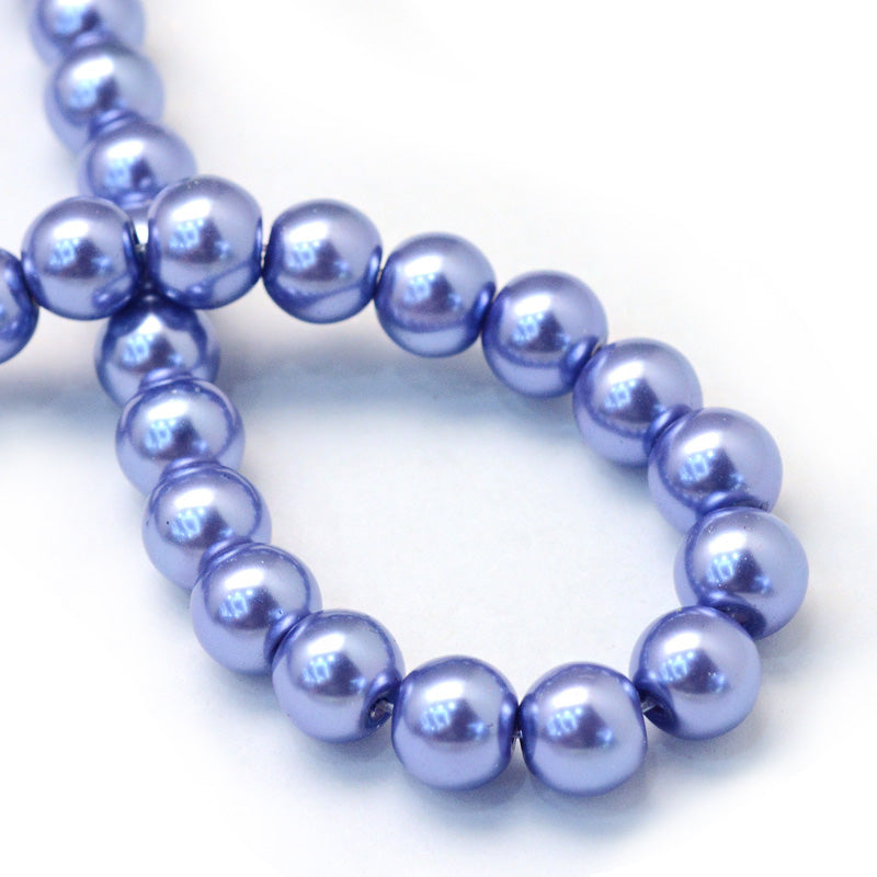Glass Pearl Beads, Round, Slate Blue Color Pearls Beads for Jewelry Making.

Size: 4-4.5mm in diameter, hole: 0.8mm, approx. 200-210pcs/strand, 32 inches/strand

Material: The Beads are Made from Glass. Cornflower Blue Color, Polished, Shinny Finish