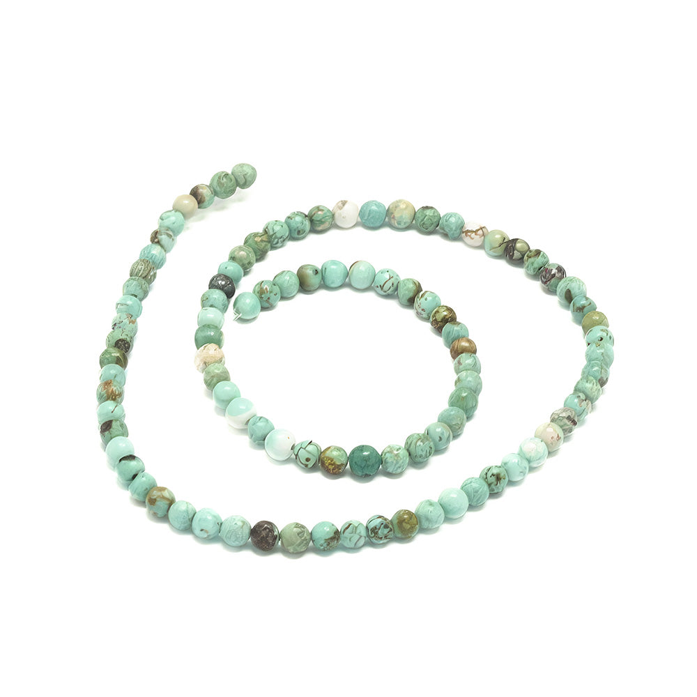Howlite Beads, Semi-Precious Stone, Green, 6mm