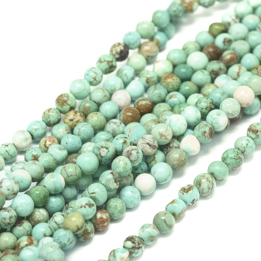 Howlite Beads, Semi-Precious Stone, Green, 6mm
