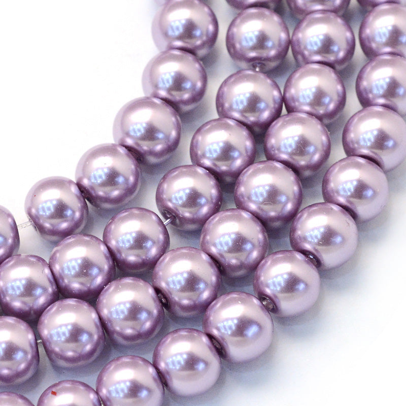 Glass Pearl Beads, Round, Lilac Purple Color Pearls Beads for Jewelry Making.

Size: 4-4.5mm in diameter, hole: 0.8mm, approx. 200-210pcs/strand, 32 inches/strand

Material: The Beads are Made from Glass. Lilac Purple Color, Polished, Shinny Finish