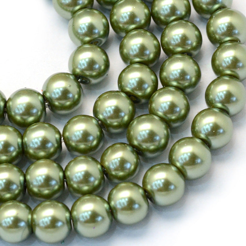 Glass Pearl Beads, Round, Olive Green Color Pearls Beads for Jewelry Making.

Size: 4-4.5mm in diameter, hole: 0.8mm, approx. 200-210pcs/strand, 32 inches/strand

Material: The Beads are Made from Glass. Olive Green Color, Polished, Shinny Finish