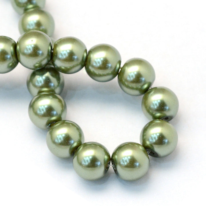 Glass Pearl Beads, Round, Olive Green Color Pearls Beads for Jewelry Making.

Size: 4-4.5mm in diameter, hole: 0.8mm, approx. 200-210pcs/strand, 32 inches/strand

Material: The Beads are Made from Glass. Olive Green&nbsp;Color, Polished, Shinny Finish