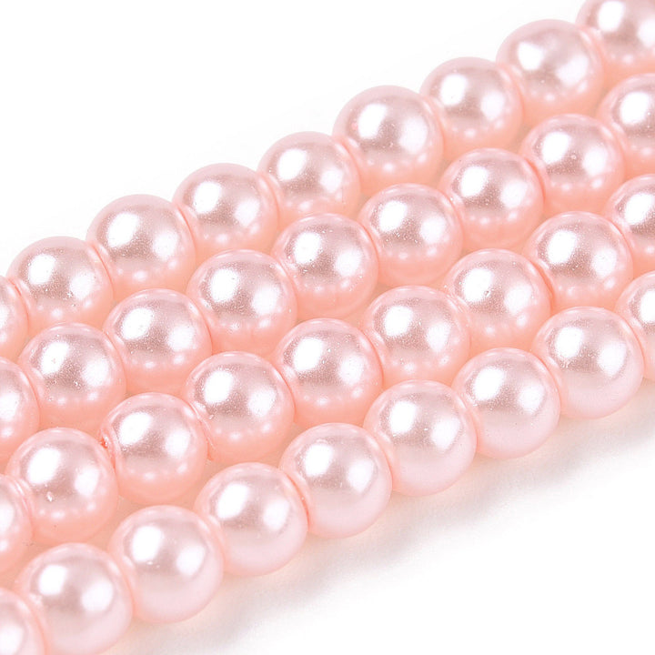 Glass Pearl Beads, Round, Soft Pink Color Pearls Beads for Jewelry Making.

Size: 4-4.5mm in diameter, hole: 1mm, approx. 200-210pcs/strand, 30 inches/strand

Material: The Beads are Made from Glass. Misty Pink Color, Pearlized, Shinny Finish