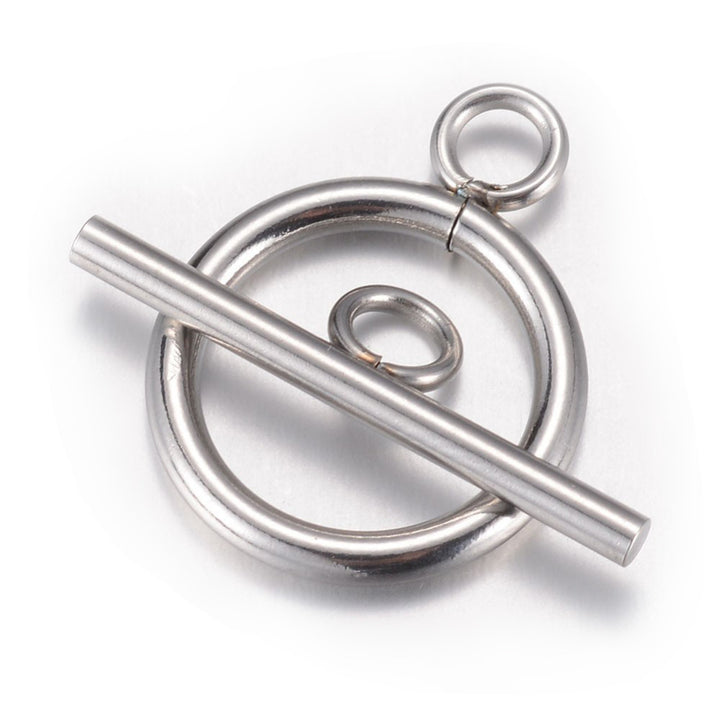 Stainless Steel Toggle Clasp, Ring, 21x16mm, 1set/package