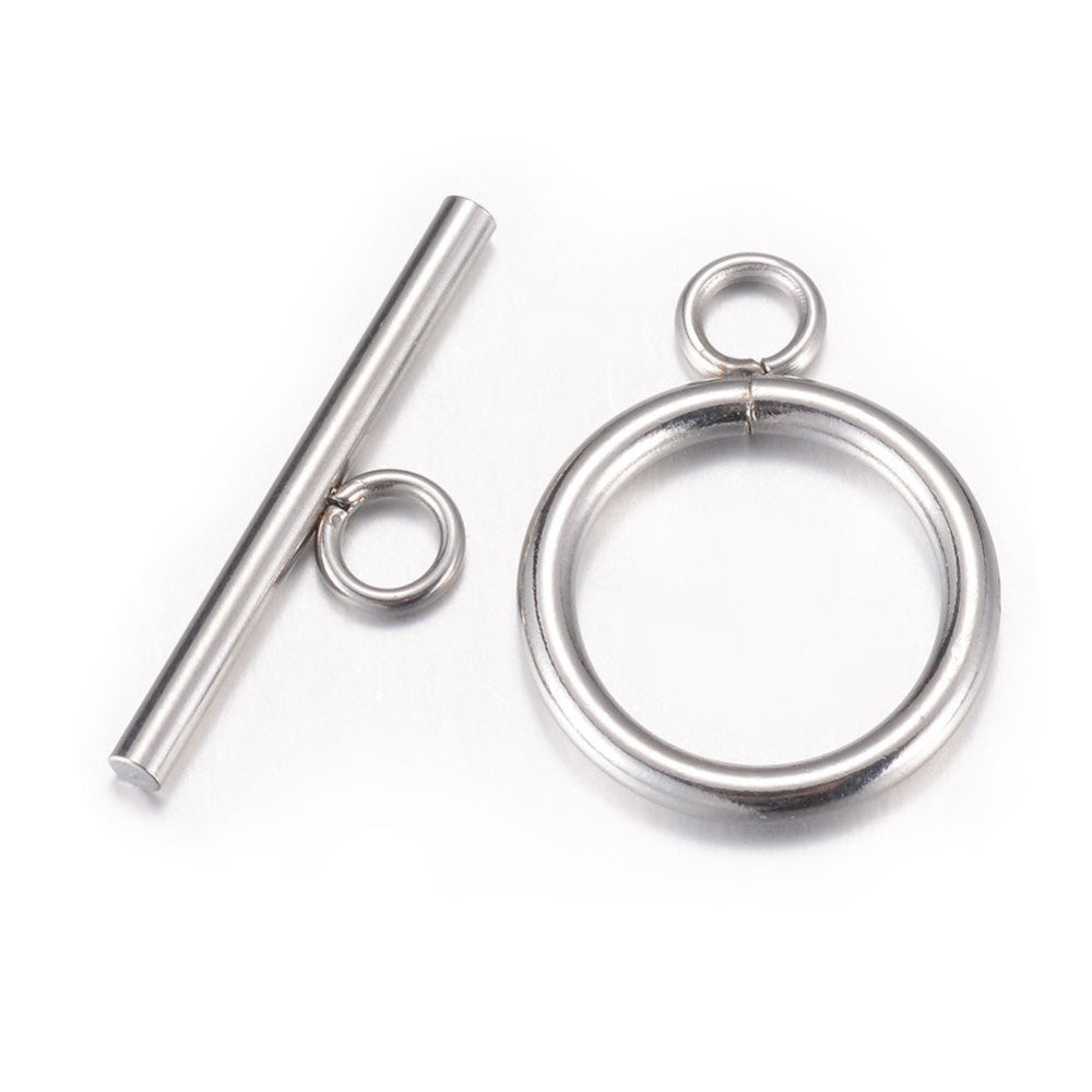 Stainless Steel Toggle Clasp, Ring, 21x16mm, 1set/package