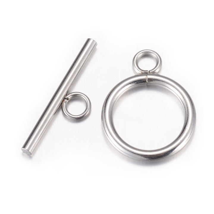 Stainless Steel Toggle Clasp, Ring, 21x16mm, 1set/package