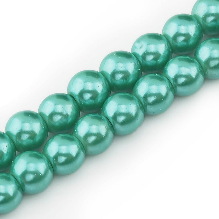 Glass Pearl Beads, Round, Turquoise Sea Green Color for DIY Jewelry Making.

Size: 6mm in diameter