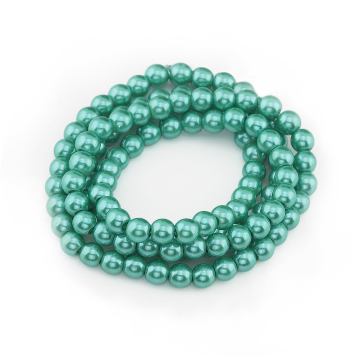 Glass Pearl Beads, Round, Turquoise Sea Green Color for DIY Jewelry Making.

Size: 6mm in diameter