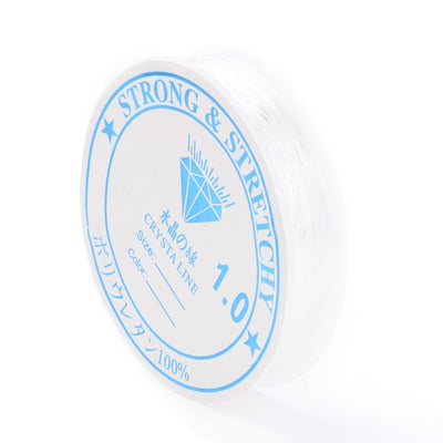 Elastic Crystal Thread, Clear, Transparent, Stretchy Beading Elastic Cord for DIY Jewelry Design. Great Stringing Material Choice for Stretch Bracelets. Affordable Jewelry Supplies.  Size: 1.0mm in diameter, approx. 4.92 yards(4.5m)/roll.