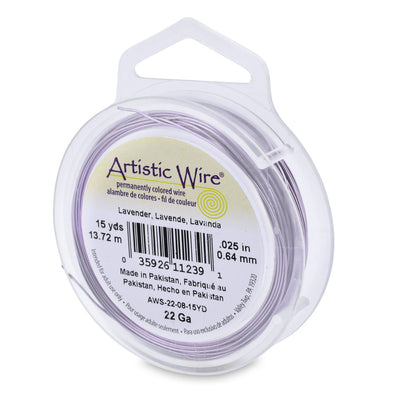 Tarnish Resistant Lavender Colored Copper Craft Wire for DIY Jewelry Making and Wire Wrapping Projects.  Size: 22 Gauge (0.64mm) (.025 inch) Copper Craft Wire, 15 yd/13.7m Length.  Color: Lavender  Material: Copper Wire, Colored Lavender Color. Tarnish Free.  Brand: Artistic Wire
