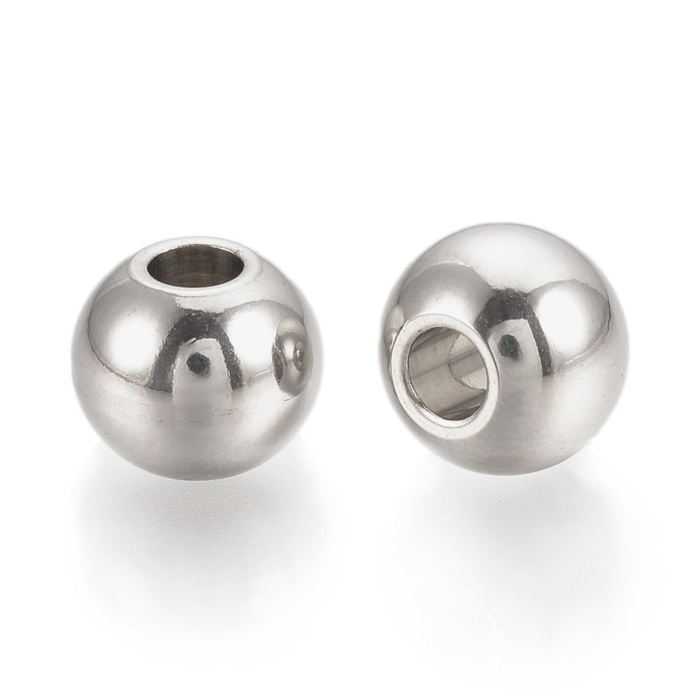 Stainless Steel Round Spacer Beads, Stainless Steel Color. Spacers for DIY Jewelry Making Projects. High Quality, Versatile, Non-Tarnish Spacers for Beading Projects.  Size: 5mm Diameter, 4mm Thick, Hole: 2.5mm, approx. 25pcs/bag.   Material: 304 Stainless Steel Spacer Beads. Non-Tarnish, Stainless Steel Silver Color, Round.  Polished Shinny Finish.