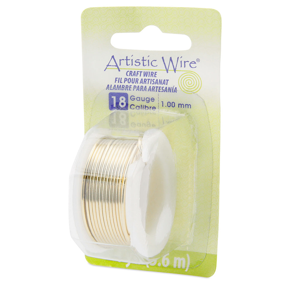 Tarnish Resistant Brass Craft Wire for DIY Jewelry Making and Wire Wrapping.  Size: 18 Gauge (1.00mm) Brass Craft Wire, 4 yd/3.6m Length.  Color: Tarnish Resistant Brass  Material: Brass  Brand: Artistic Wire
