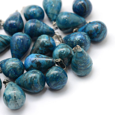 Agate Teardrop Pendants, Blue Color. Semi-precious Gemstone Pendant for DIY Jewelry Making. Gorgeous Centre piece for Necklaces.  Size: 22-24mm Length, 12-14mm Wide Hole: 2x7mm, 1pcs/package.   Material: Genuine Natural Agate Stone Pendant, Platinum Toned Brass Findings. High Quality, Teardrop Shaped Stone Pendants. Shinny, Polished Finish. 