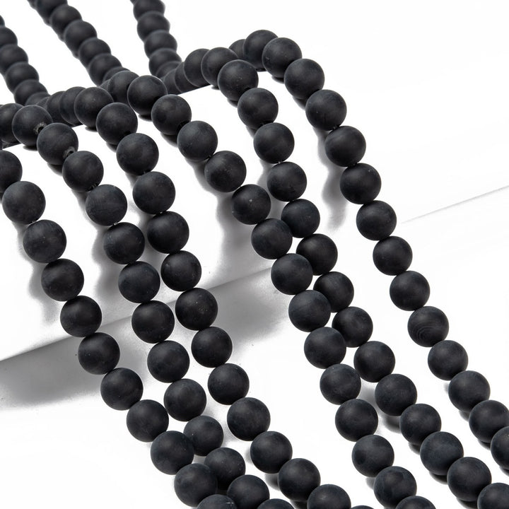 8mm Natural Stone Gemstone Beads, Black Agate Bead Strands for DIY jewelry making