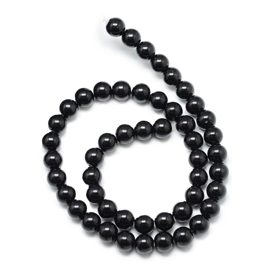 Synthetic Black Stone Beads, Round, Black Color. Affordable Stone beads.  Size: 4-4.5mm Diameter, Hole: 1mm; approx. 92pcs/strand, 15" Inches Long  Material: Synthetic Black Stone Beads.Black Color. Polished, Shinny Finish. 