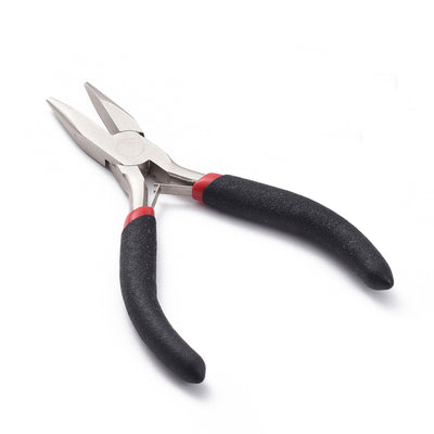 Gunmetal Black Jewelry Pliers for DIY Jewelry Making Projects. Chain Nose Pliers. Affordable Jewelry Making Supplies and Tools.  Material: Carbon Steel Pliers, Ferronickel, 5 inches Long, Gunmetal Black Color.  Use: These Pliers are used for Jewelry Making. They can be used to close loops, open and close jump rings or to make eye pins, etc. 