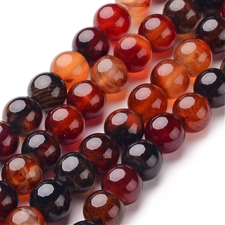 Premium Quality Natural Chocolate Agate Beads, Round, Brown Chocolate Color. Semi-Precious Gemstone Beads for Jewelry Making. Great for Stretch Bracelets and Necklaces.  Size: 8mm Diameter, Hole: 1mm; approx. 46pcs/strand, 15" Inches Long.