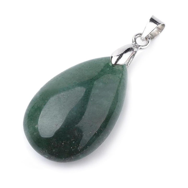 Natural Green Aventurine Tear Drop Pendants, Dark Green Color. Semi-precious Gemstone Pendant for DIY Jewelry Making. Gorgeous Centre piece for Necklaces.   Size: 23mm Length, 14mm Wide, 8mm Thick, Hole: 4x5mm, 1pcs/package.   Material: Genuine Dark Green Aventurine Stone Pendant, Platinum Toned Brass Findings. High Quality, Tear Drop Shaped Stone Pendants. Shinny, Polished Finish. 
