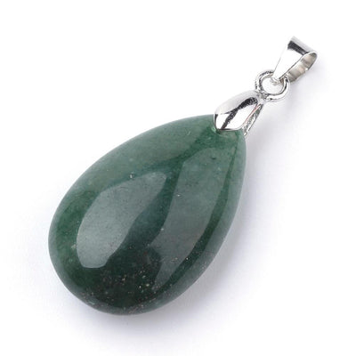 Green Aventurine Teardrop Pendants, Dark Green Color. Semi-precious Gemstone Pendant for DIY Jewelry Making. Gorgeous Centre piece for Necklaces.   Size: 23mm Length, 14mm Wide, 8mm Thick, Hole: 4x5mm, 1pcs/package.   Material: Genuine Dark Green Aventurine Stone Pendant, Platinum Toned Brass Findings. High Quality, Tear Drop Shaped Stone Pendants. Shinny, Polished Finish. 