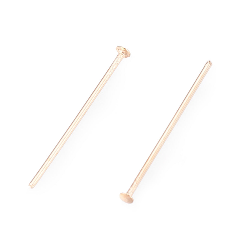 Brass Flat Head Pins for DIY Jewelry Making. Light Gold Color Flat Head Pins.  Size: 18mm Length, 0.5mm Diameter, approx. 90 pcs/package.  Material: Brass Flat Head Pin, Gold Color.