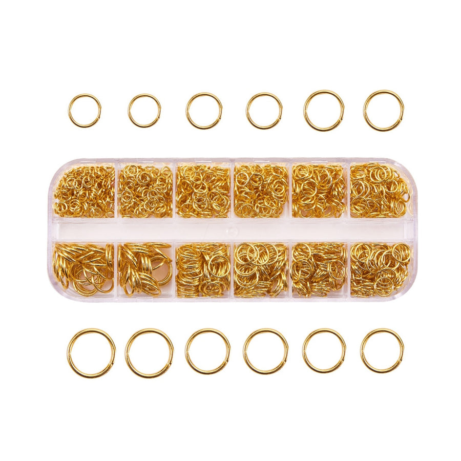 DIY Jewelry Making Kit. Gold Plated Jump Rings, Multi Size Jewelry Making Set. Gold Jump Rings, Multi Size Set, DIY Jewelry Making Kit, 4-10mm Open Jump Rings