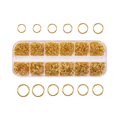 DIY Jewelry Making Kit. Gold Plated Jump Rings, Multi Size Jewelry Making Set. Gold Jump Rings, Multi Size Set, DIY Jewelry Making Kit, 4-10mm Open Jump Rings