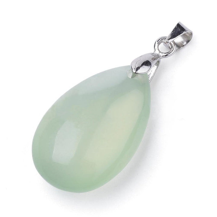 Green Jade Pendant, New Jade Semi-Precious Gemstone, Teardrop, 23x14x8mm, 1pcs/package