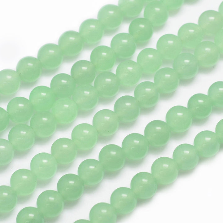 Pale Green Jade Beads, Semi-Precious Stone Beads