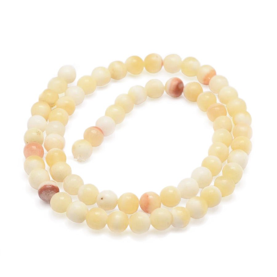 Beautiful Natural Honey Jade Beads, Round, Light Yellow Color. Semi-Precious Crystal Gemstone Beads for Jewelry Making. Great for Mala Bracelets.  Size: 4mm Diameter, Hole: 0.7mm; approx. 92pcs/strand, 15" inches long.