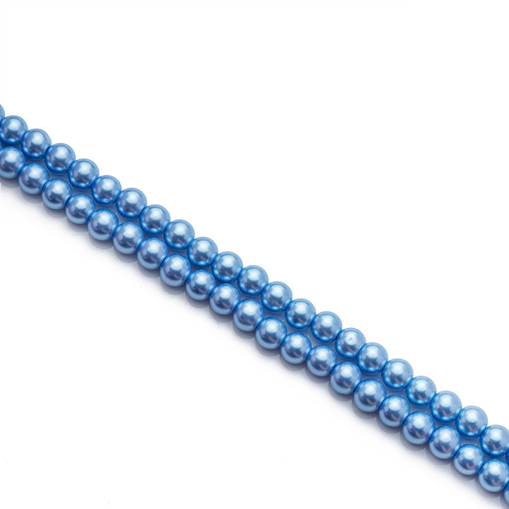 Glass Pearl Beads, Ice Blue Color, 8mm, 110pcs/strand
