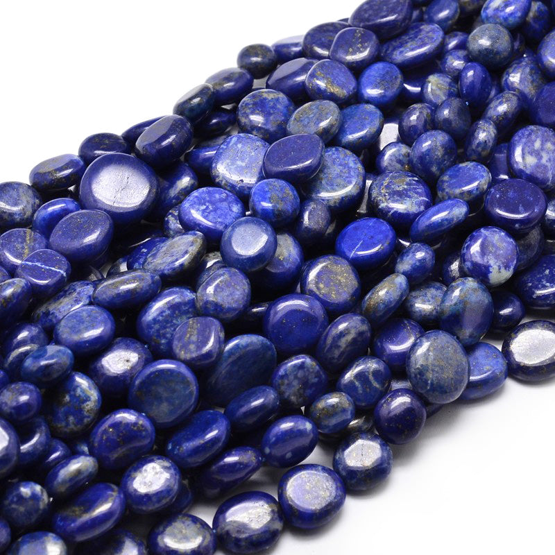 Natural Lapis Lazuli Stone Nuggets, Light Blue Color. Semi-Precious Nugget Beads for Jewelry Making.  Size: 9-12x8-13x5-7mm, Hole: 0.5mm, approx. 15" Inches Long.  Material: Genuine Lapis Lazuli Nugget Beads, Light Blue and Dark Blue colored Nuggets. Polished Finish. 