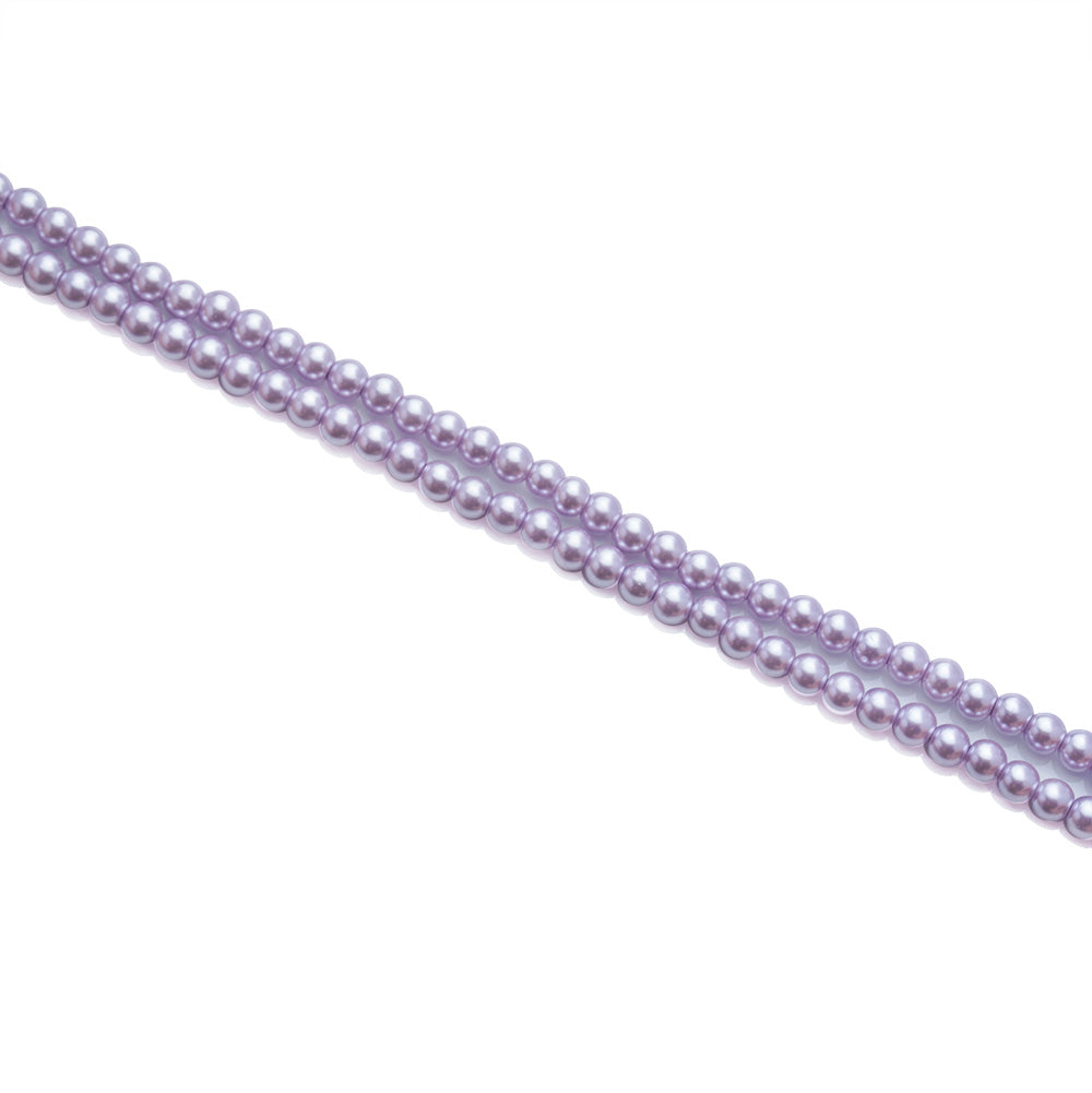 Glass Pearl Beads Strands, Round, Light Metallic Purple Color Pearls. Light Metallic Lilac Purple Beads for DIY Jewelry Making.   Size:  6mm in diameter, hole: 0.5mm, about 140pcs/strand, 32 inches/strand.  Material: The Beads are Made from Glass. Light Metallic Purple Colored Beads. Polished, Shinny Finish. bead lot.