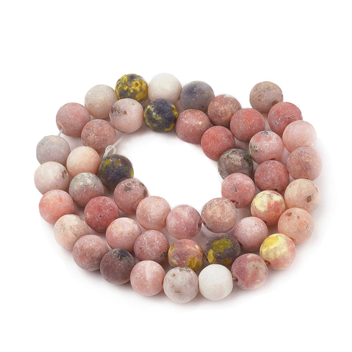 Kiwi Jasper Beads, Matte Semi-Precious Stone, Marble & Sesame, 6mm, 62pcs/strand