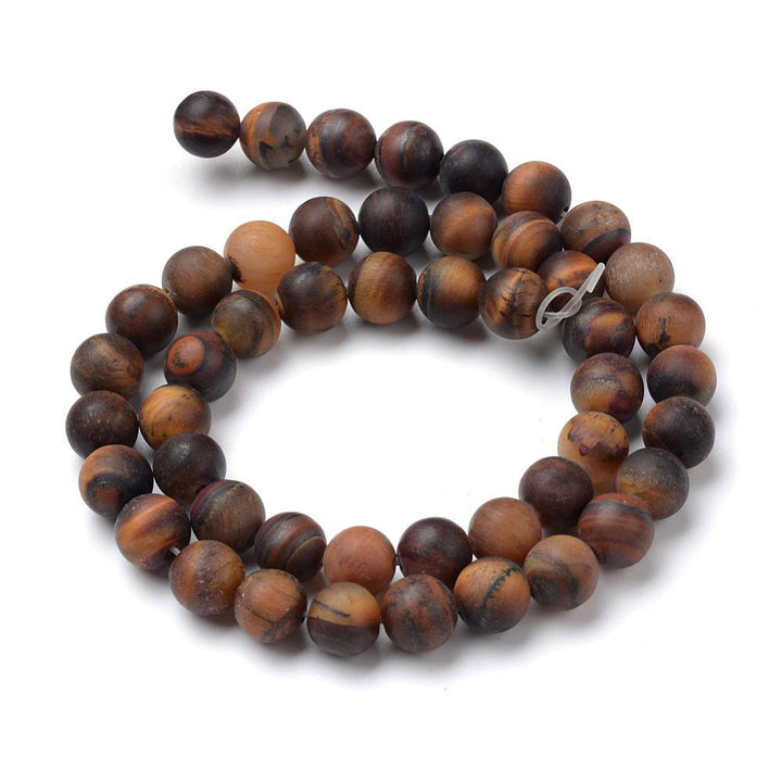 Tiger Eye Beads, Matte Semi-Precious Stone, 4mm, 90pcs/strand