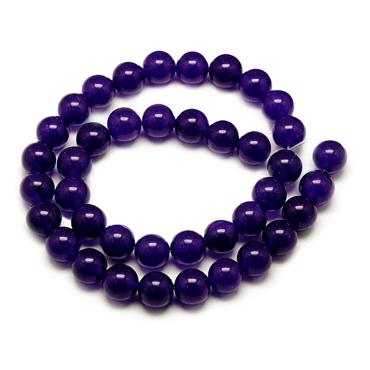 Mauve Jade Beads, Round, Purple Color. Semi-Precious Gemstone Beads for Jewelry Making.  Size: 6mm Diameter, Hole: 1mm; approx. 62-64pcs/strand, 15" inches long.  Material: Malaysia Jade, Dyed Mauve Purple. Polished Finish.